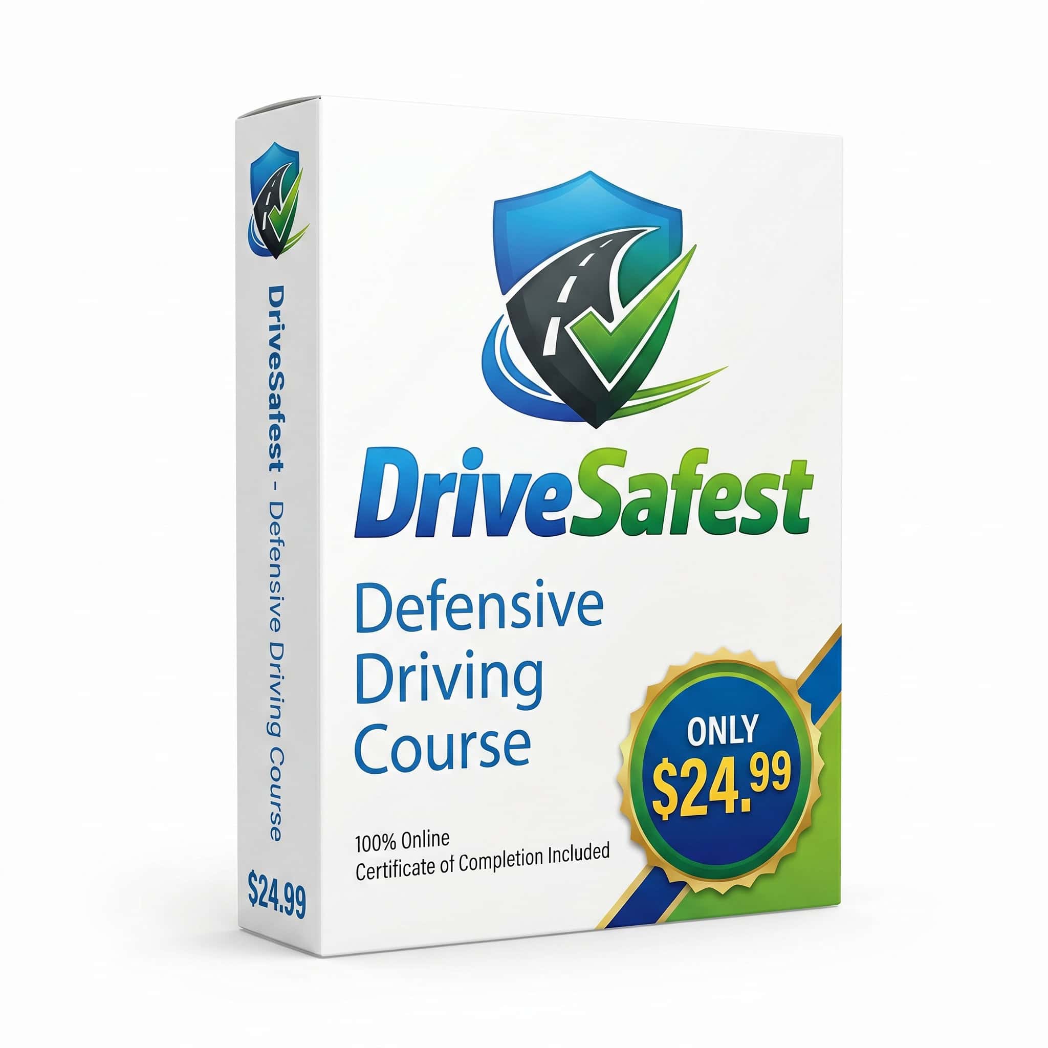 Online defensive driving course by DriveSafest, priced at $24.99.